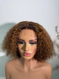 Honey Brown Pixie Curl Human Hair Wig