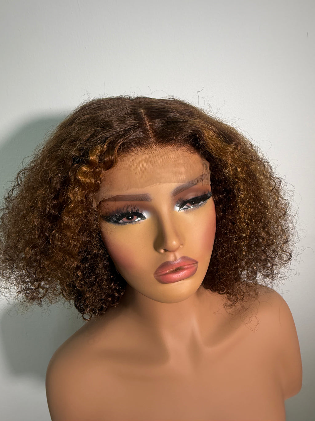 Honey Brown Pixie Curl Human Hair Wig