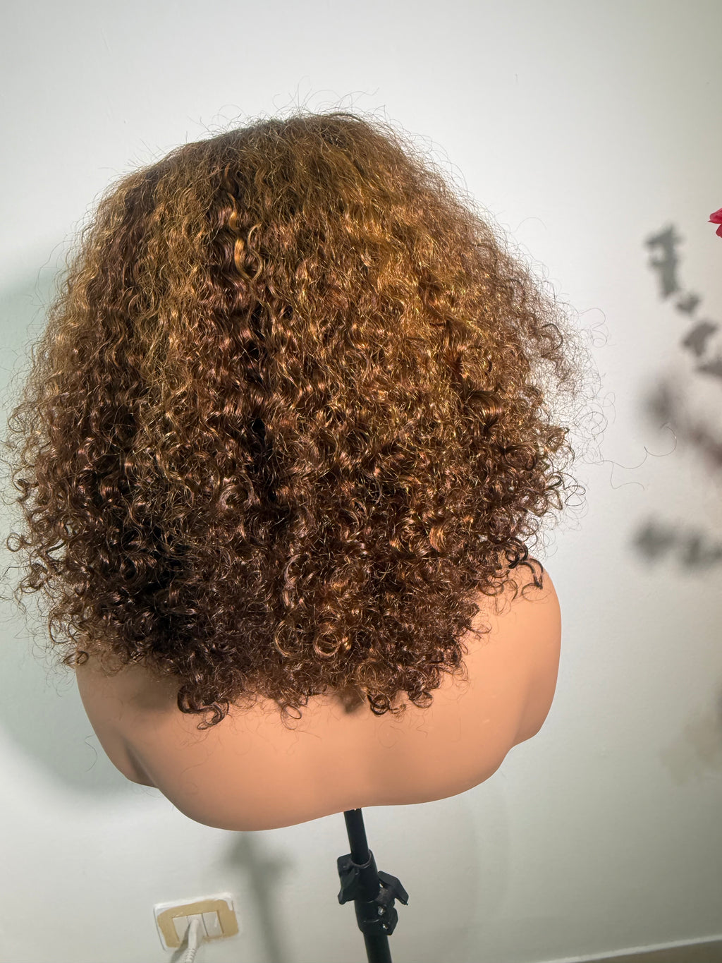 Honey Brown Pixie Curl Human Hair Wig