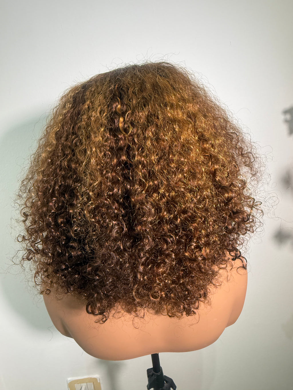 Honey Brown Pixie Curl Human Hair Wig